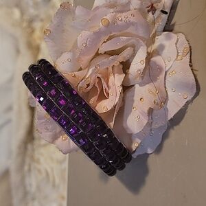 Purple Rhinestone Bracelet Rhinestone Band